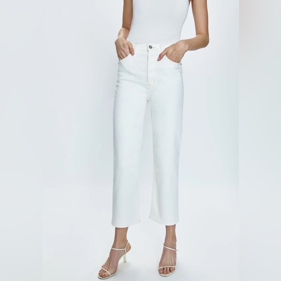 PISTOLA Cassie Super High Rise Straight Crop Jeans in Sand Vintage size 31 - Picture 2 of 16